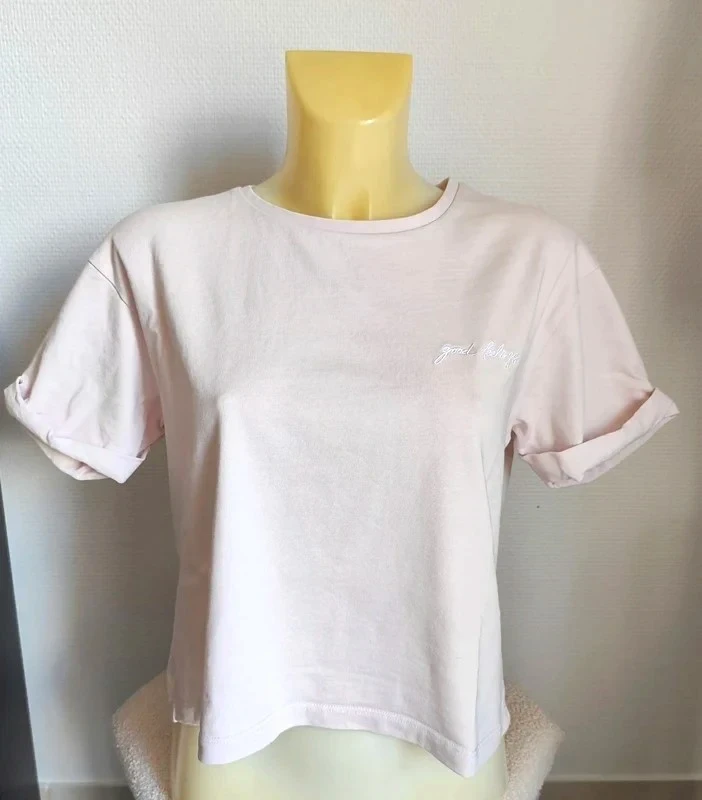 Tshirt / crop top manches courtes rose clair basique décontracté T38 - Mango